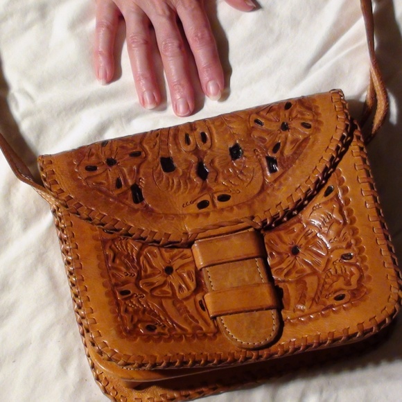 Handbags - Hand tooled leather purse.